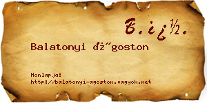 Balatonyi Ágoston névjegykártya